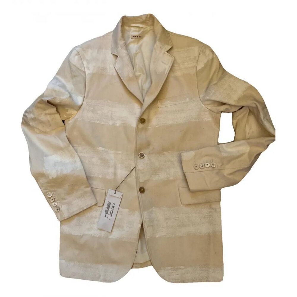 Marni Lined Cotton Blazer. Two-tone Beige. Italian Size 50 (US 40). Perfect.